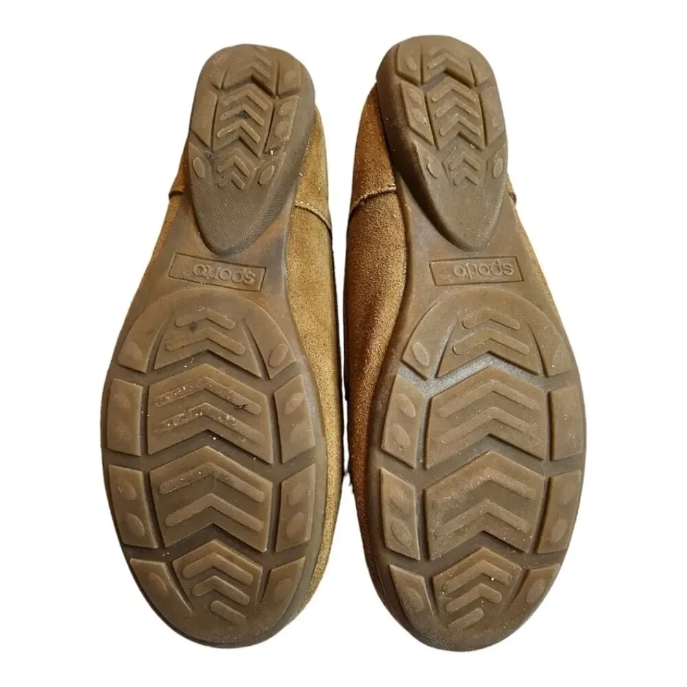Sporto Patty Suede Fringe Driving Moccasin Slip on Loafer Shoes 7M
